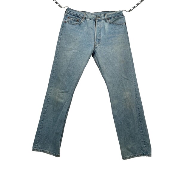 vintage Levi’s 501 Jeans 36x30 medium Wash Made in USA Button Fly 90s 1996 - Picture 7 of 10